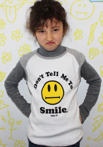 Don't Tell me to Smile Kid's Heather Tee