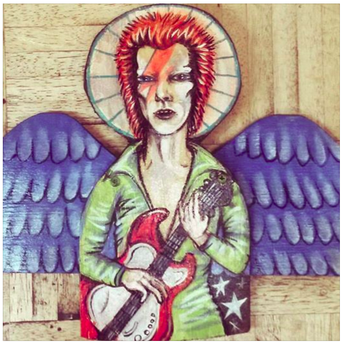 David Bowie Angel 11”x18” Angel Painting