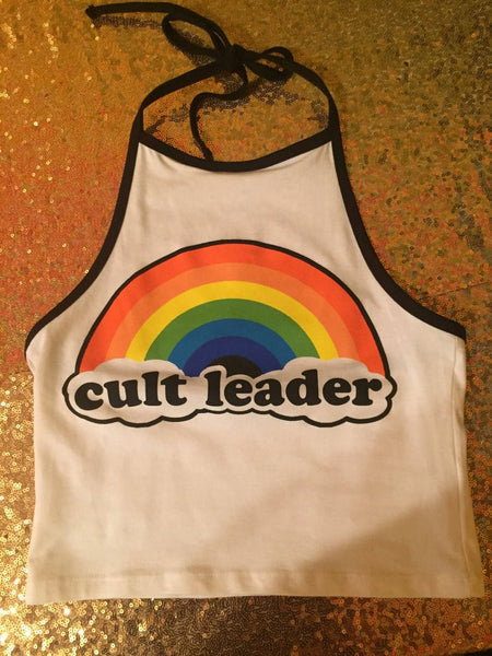 Cult Leader Cropped Halter Tank Top