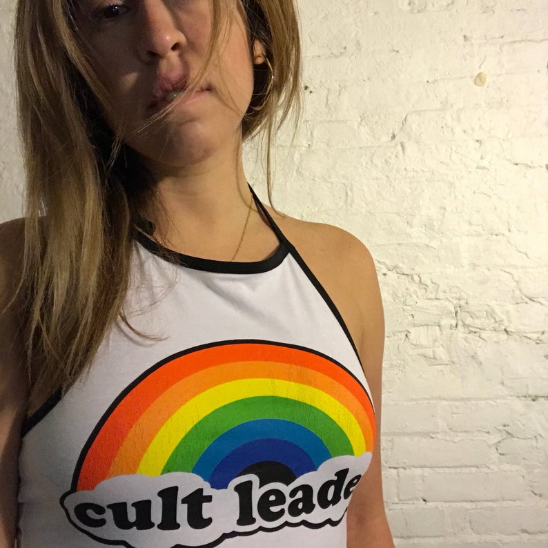 Cult Leader Cropped Halter Tank Top