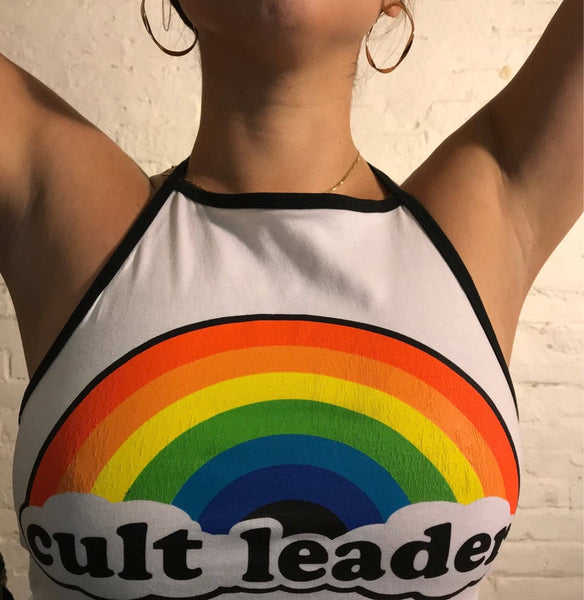 Cult Leader Cropped Halter Tank Top